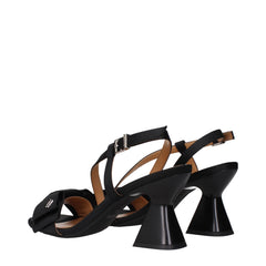 Ganni Schwarze Stoff-Plateau-Sandalen