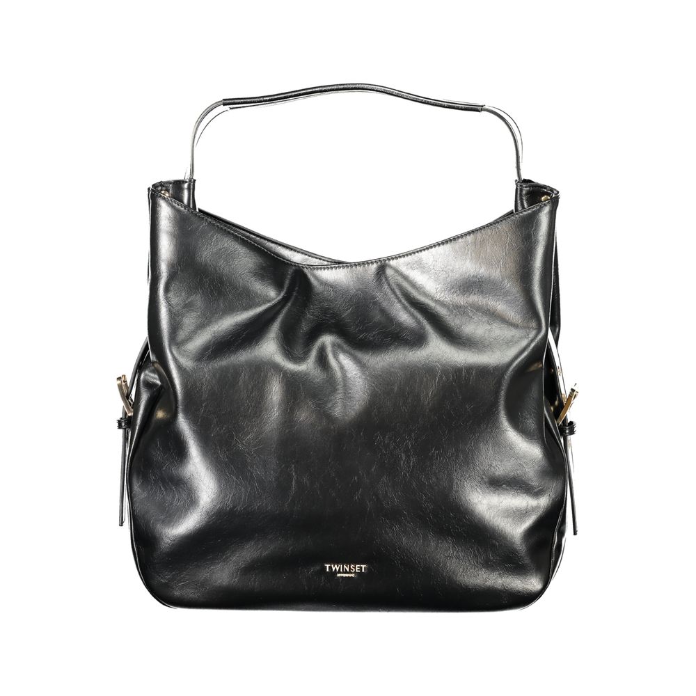 Twinset schwarze Polyurethan-Hobo-Bag für Damen