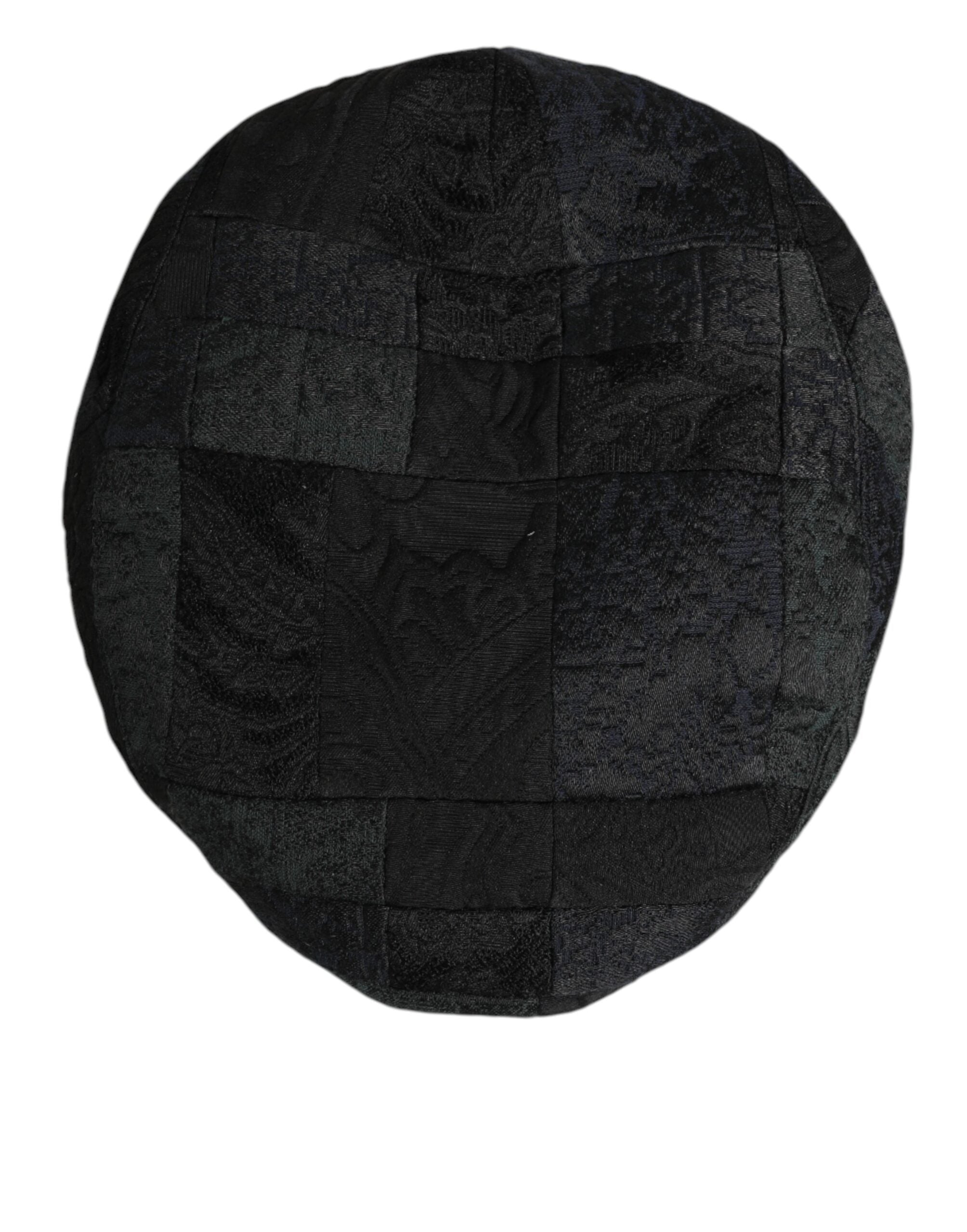 Dolce & Gabbana Schwarze Polyester Newsboy Herren Stoffmütze