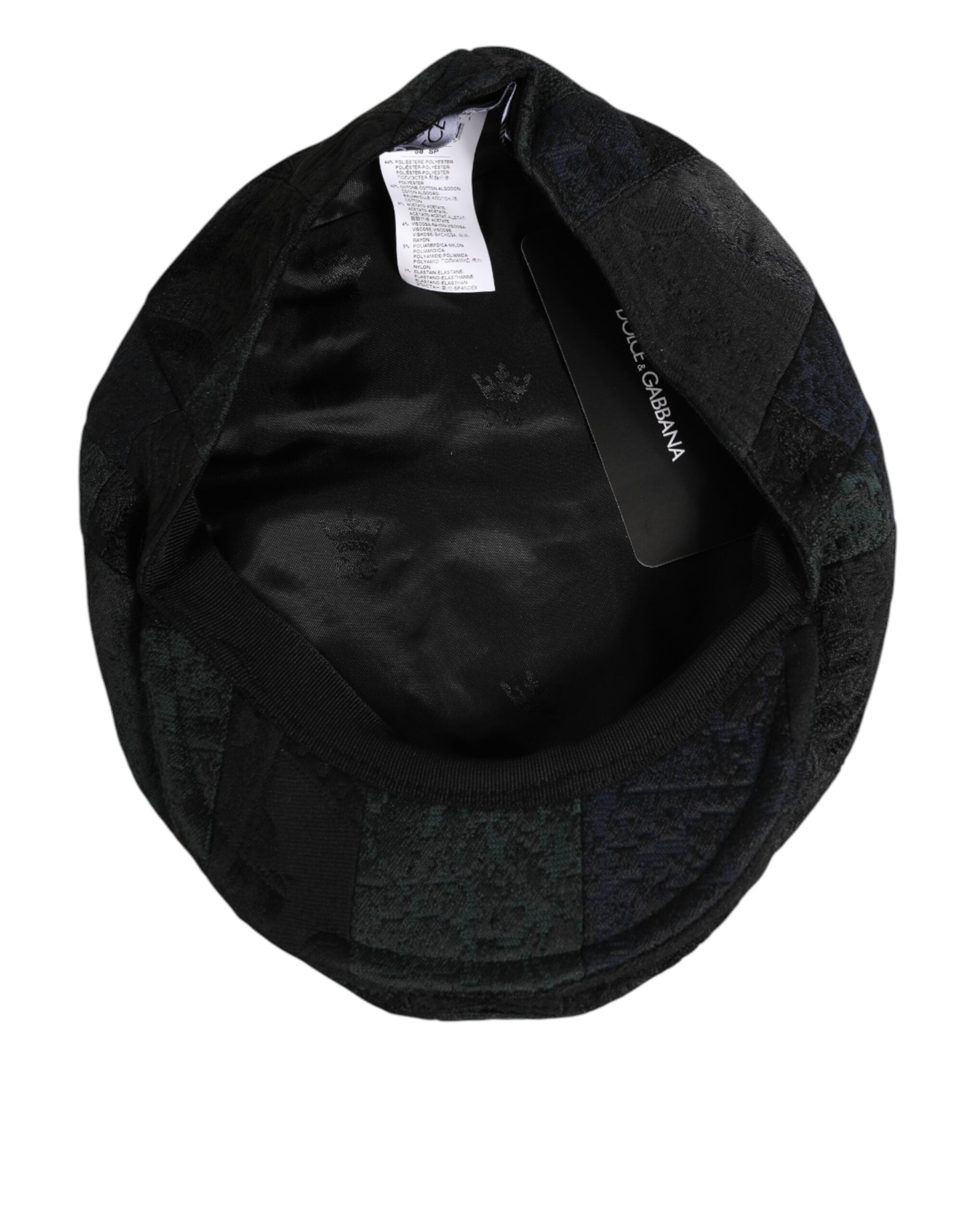 Dolce & Gabbana Schwarze Polyester Newsboy Herren Stoffmütze