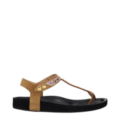Isabel Marant Beige Leder Flip-Flop-Sandalen