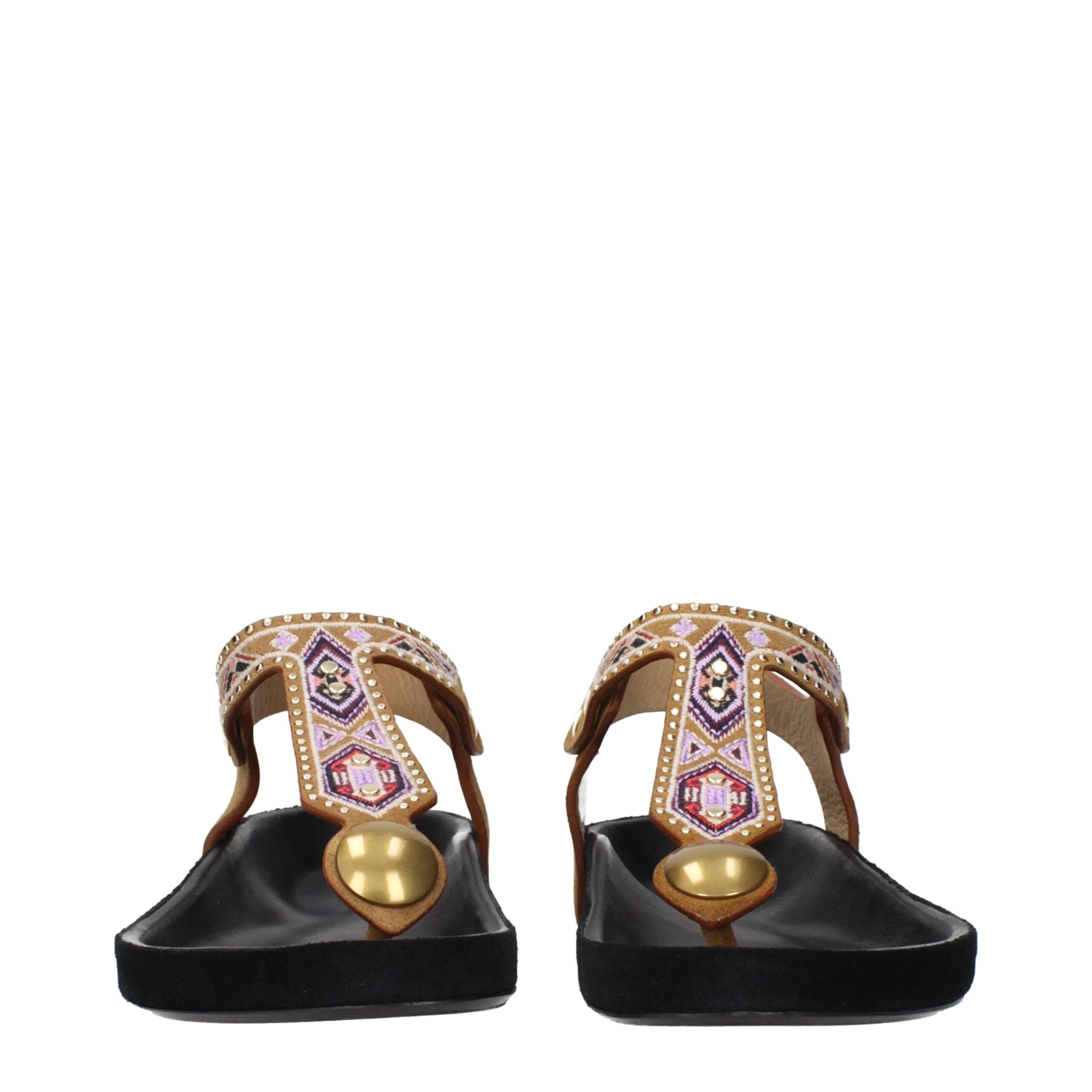 Isabel Marant Beige Leder Flip-Flop-Sandalen