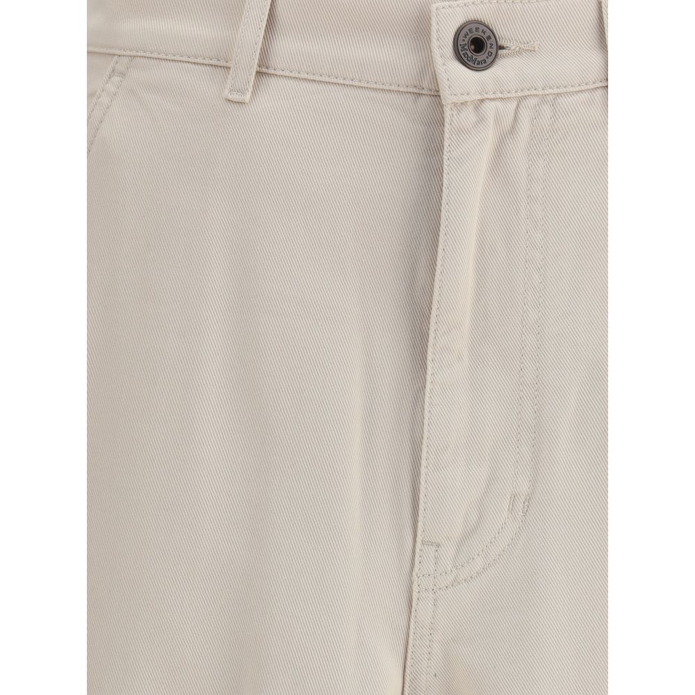 Max Mara Cream Cotton Cargo Pants