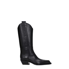 Off-White Black Leather High Heel Boots