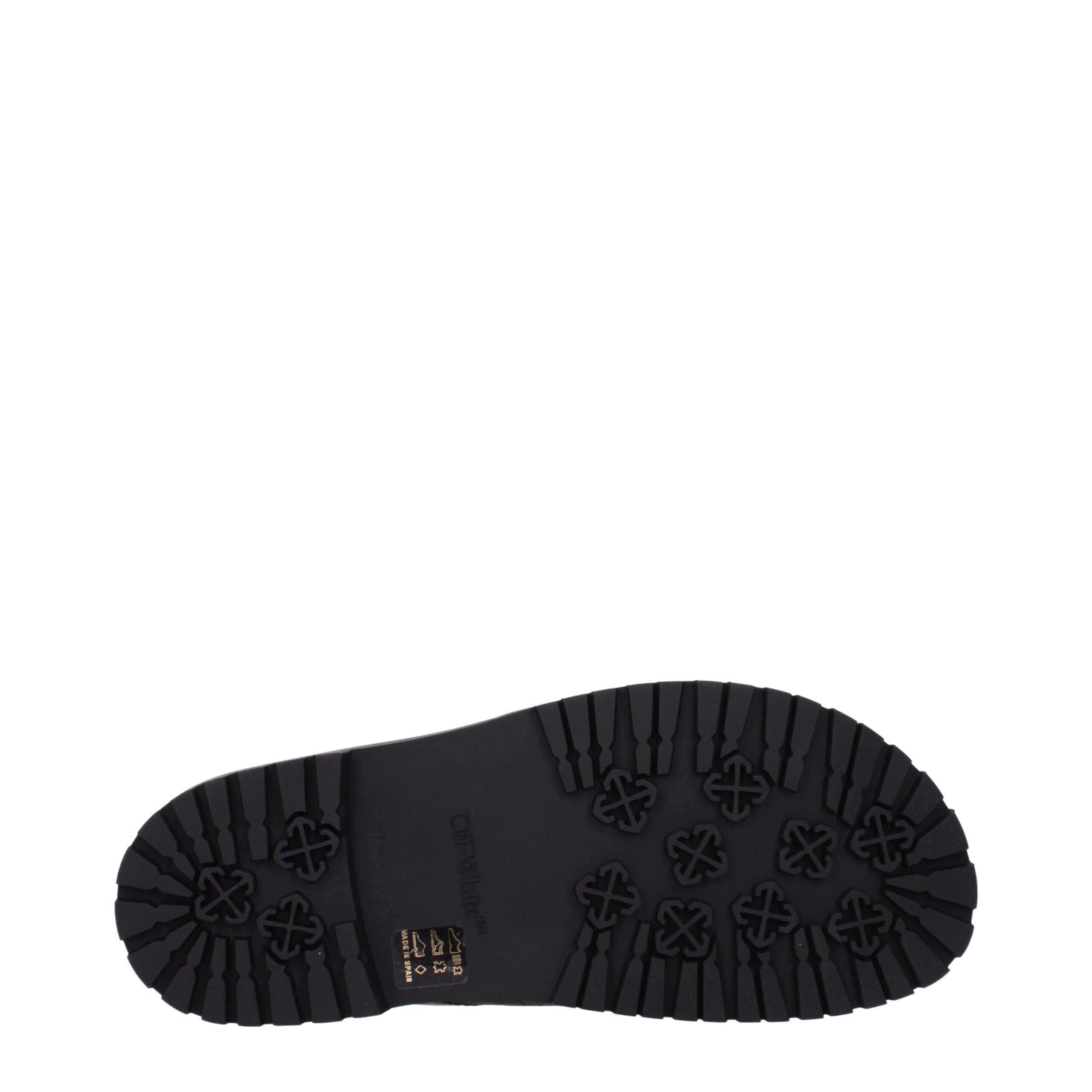 Off-White Groene Stoffen Platte Sandalen