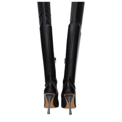 Off-White Zwart Leren Overknee