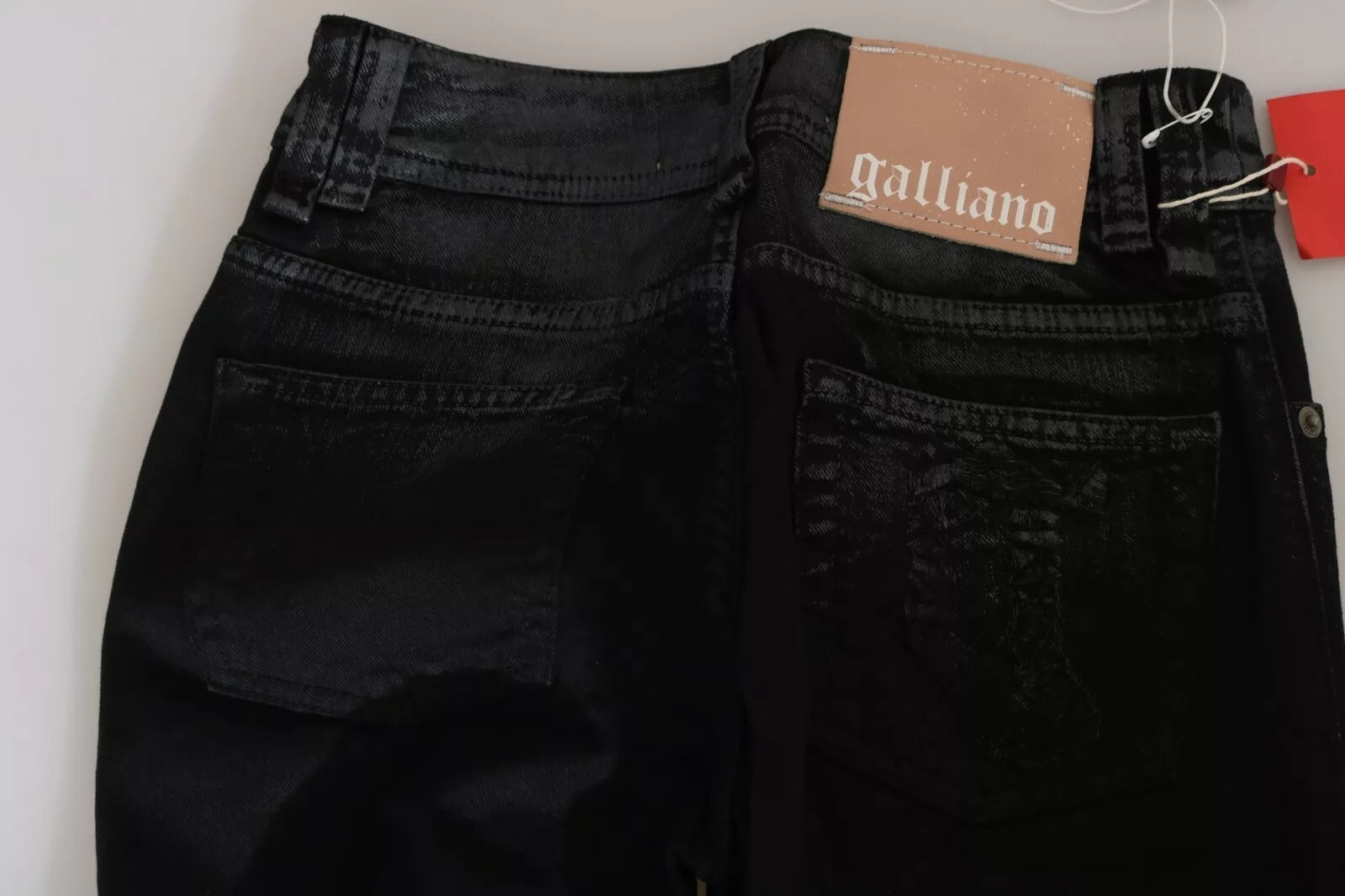 John Galliano Schwarze Washed High Waist Flared Denim Freizeithose Jeans