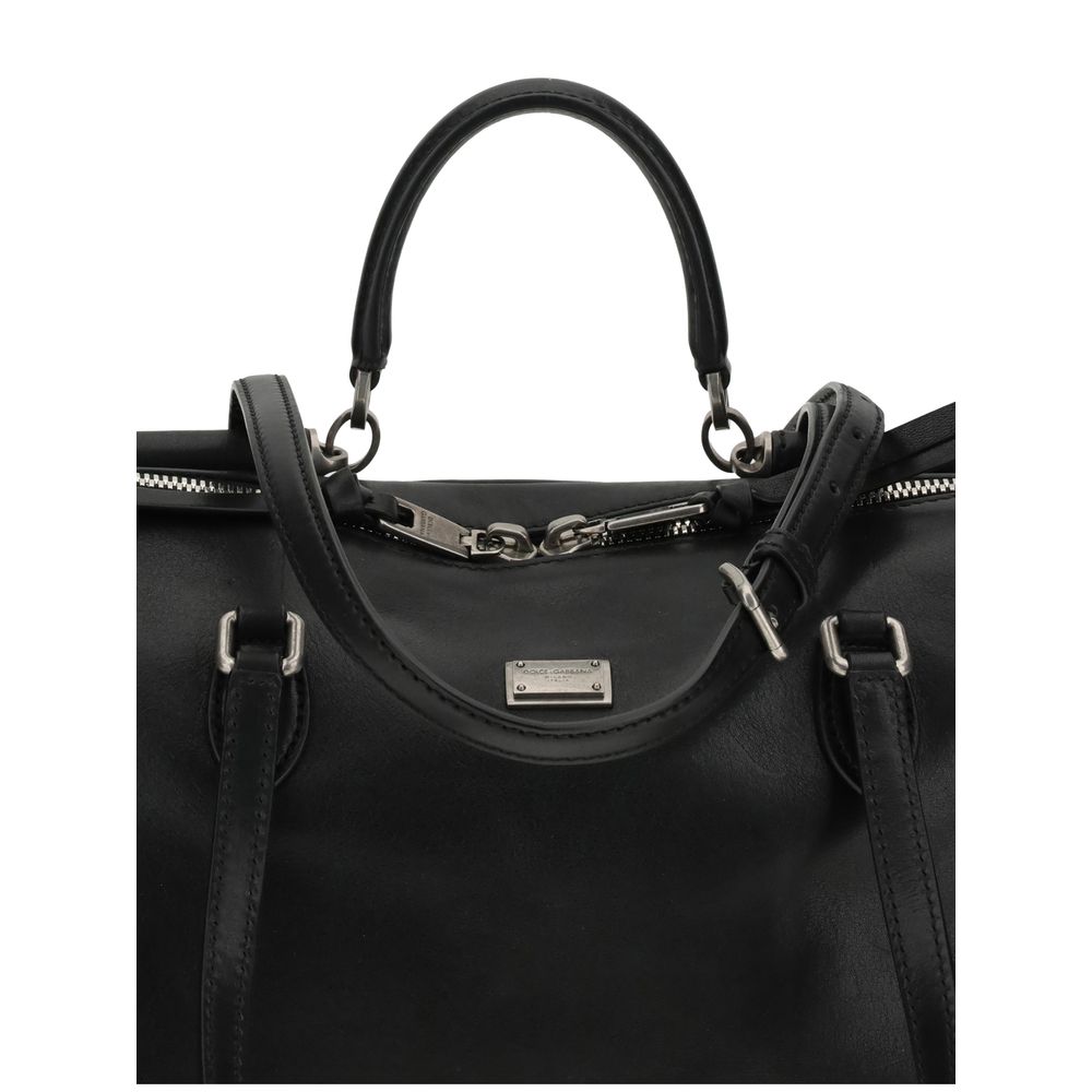 Dolce & Gabbana Zwarte Schoudertas van kalfsleer Bos Taurus