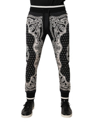 Dolce & Gabbana Schwarze Baumwoll-Bandana-Jogginghose
