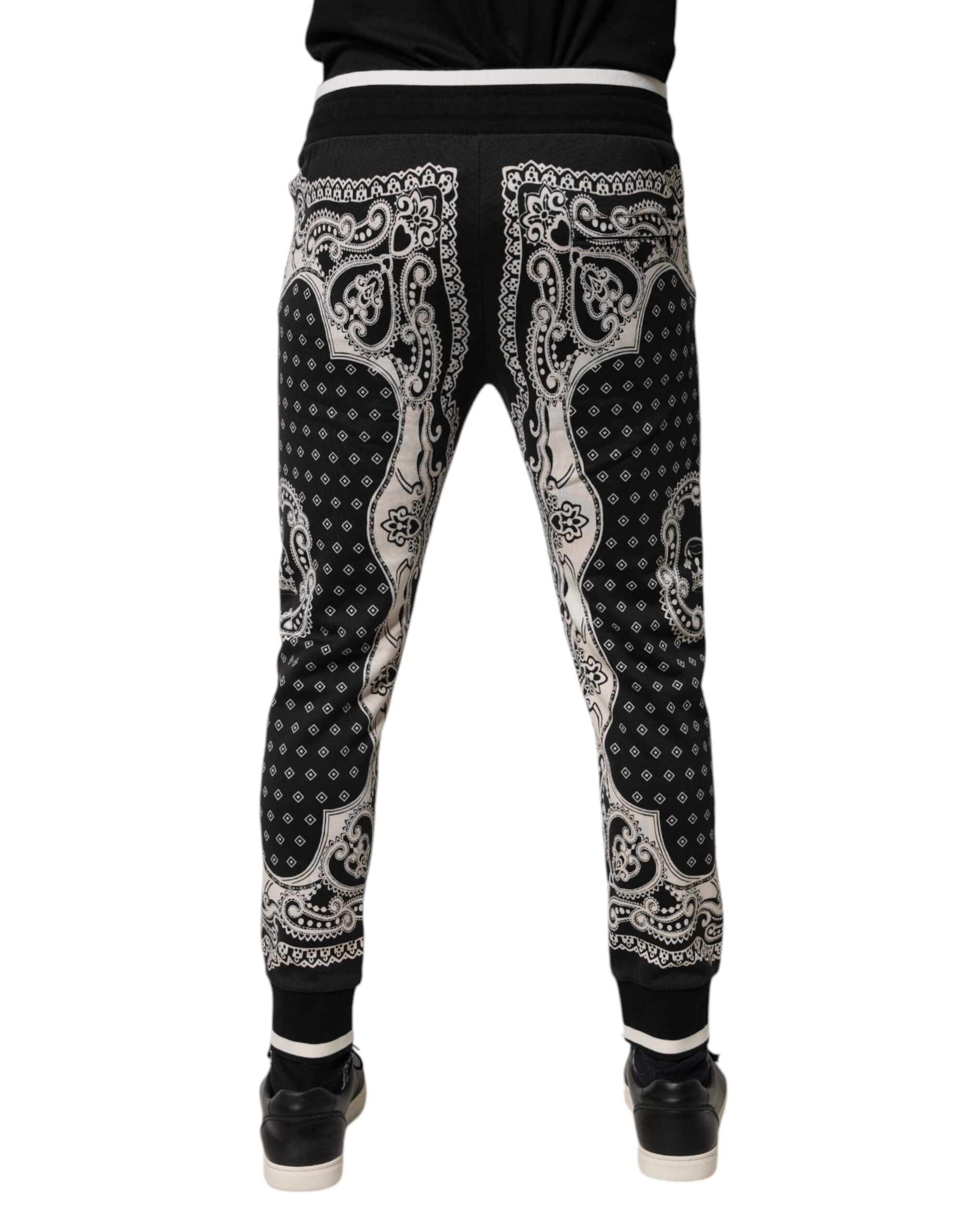 Dolce & Gabbana Schwarze Baumwoll-Bandana-Jogginghose