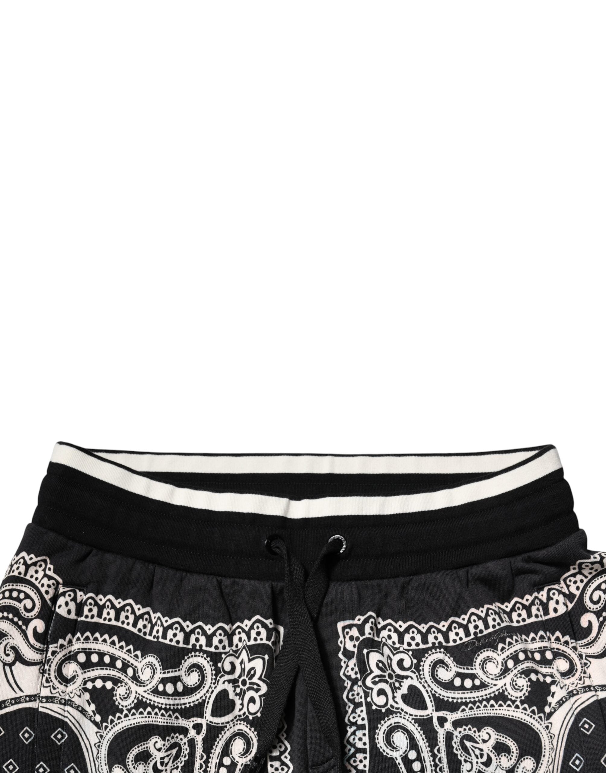 Dolce & Gabbana Schwarze Baumwoll-Bandana-Jogginghose