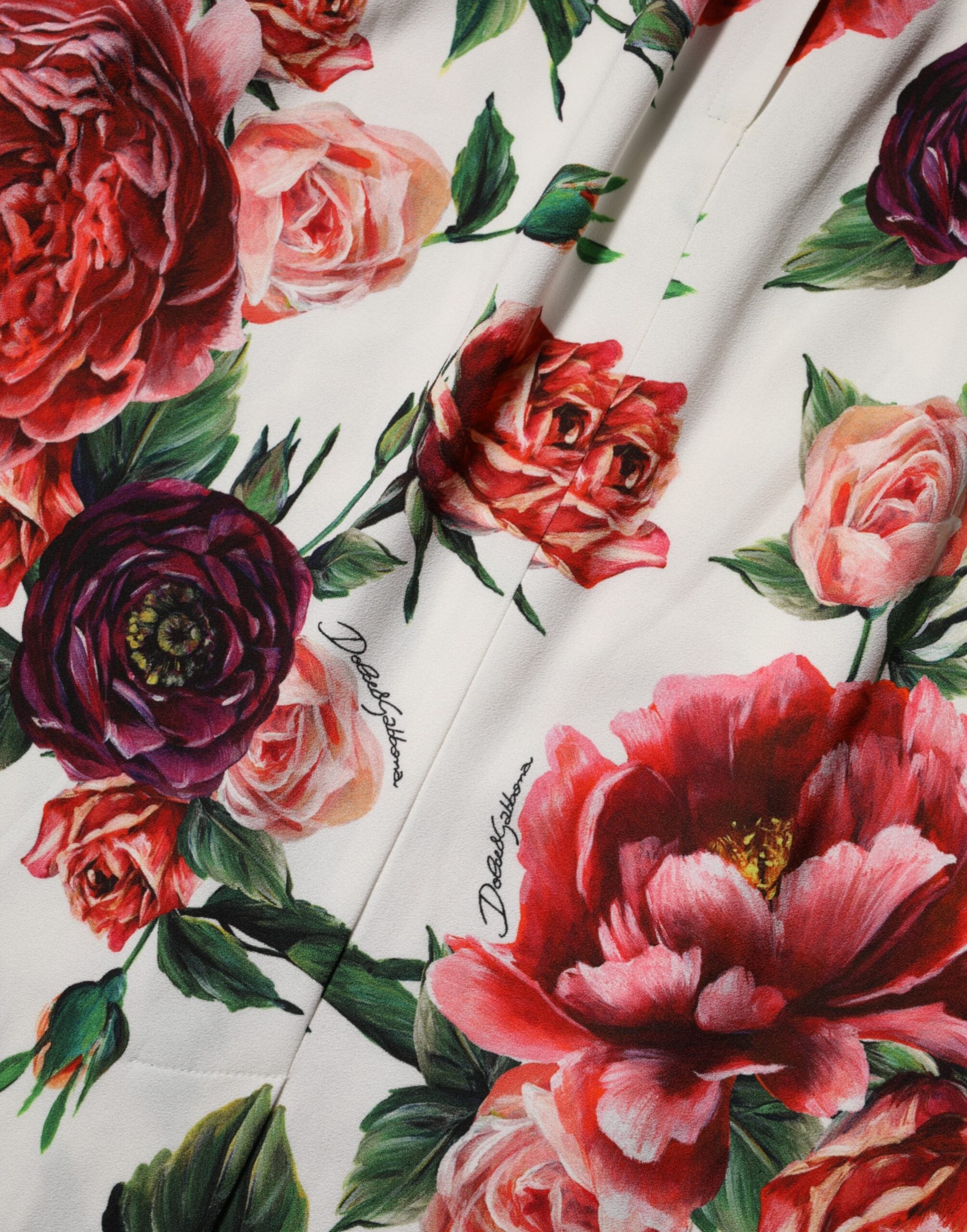 Dolce & Gabbana Etuikleid aus Viskose mit mehrfarbigem Blumendruck