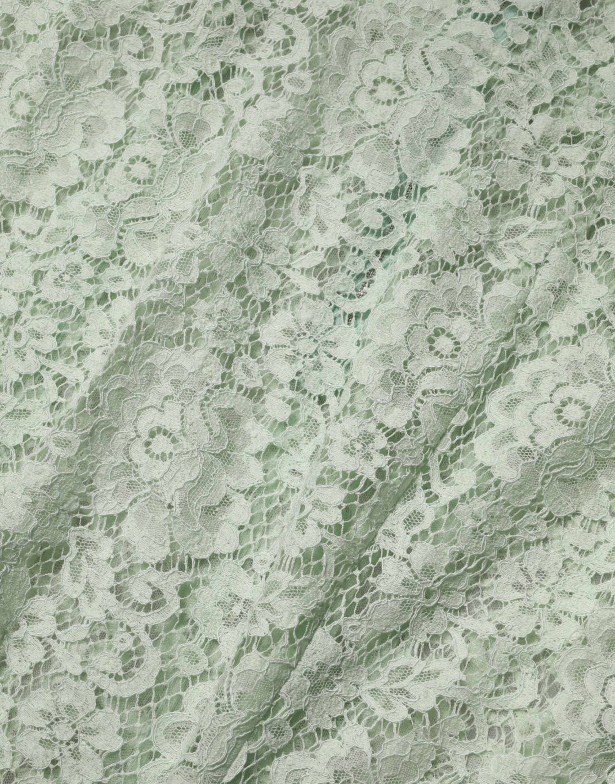 Dolce & Gabbana Mintgrünes florales Spitzenbesatz-Midikleid