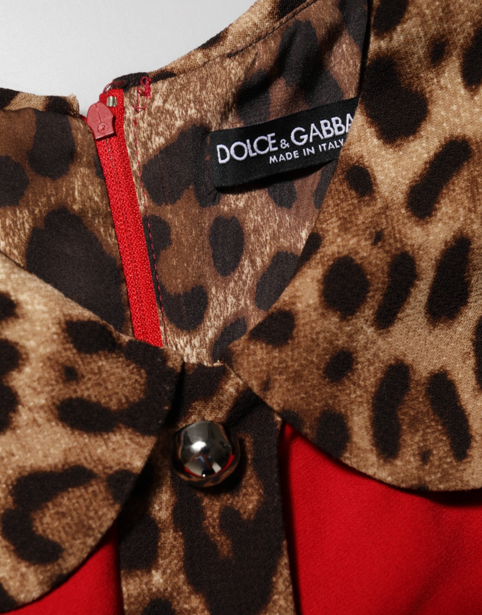 Dolce & Gabbana Rode Luipaard Viscose Koker A-lijn Jurk
