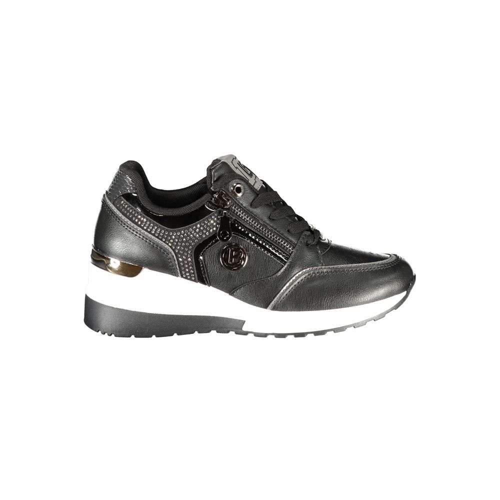 Laura Biagiotti Schwarzer Polyurethan Damen-Sneaker