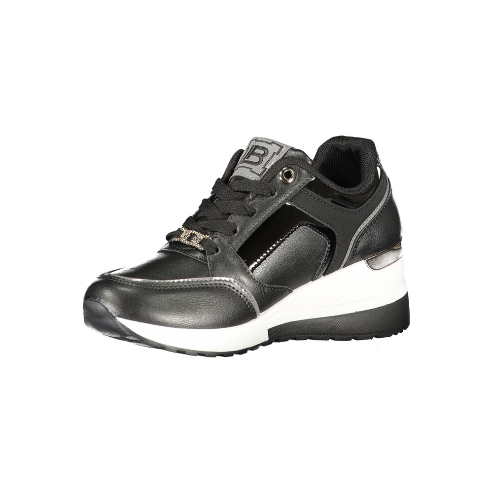 Laura Biagiotti Schwarzer Polyurethan Damen-Sneaker