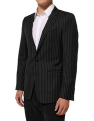 Dolce & Gabbana Zwart Gestreepte MARTINI Blazer met één knoop
