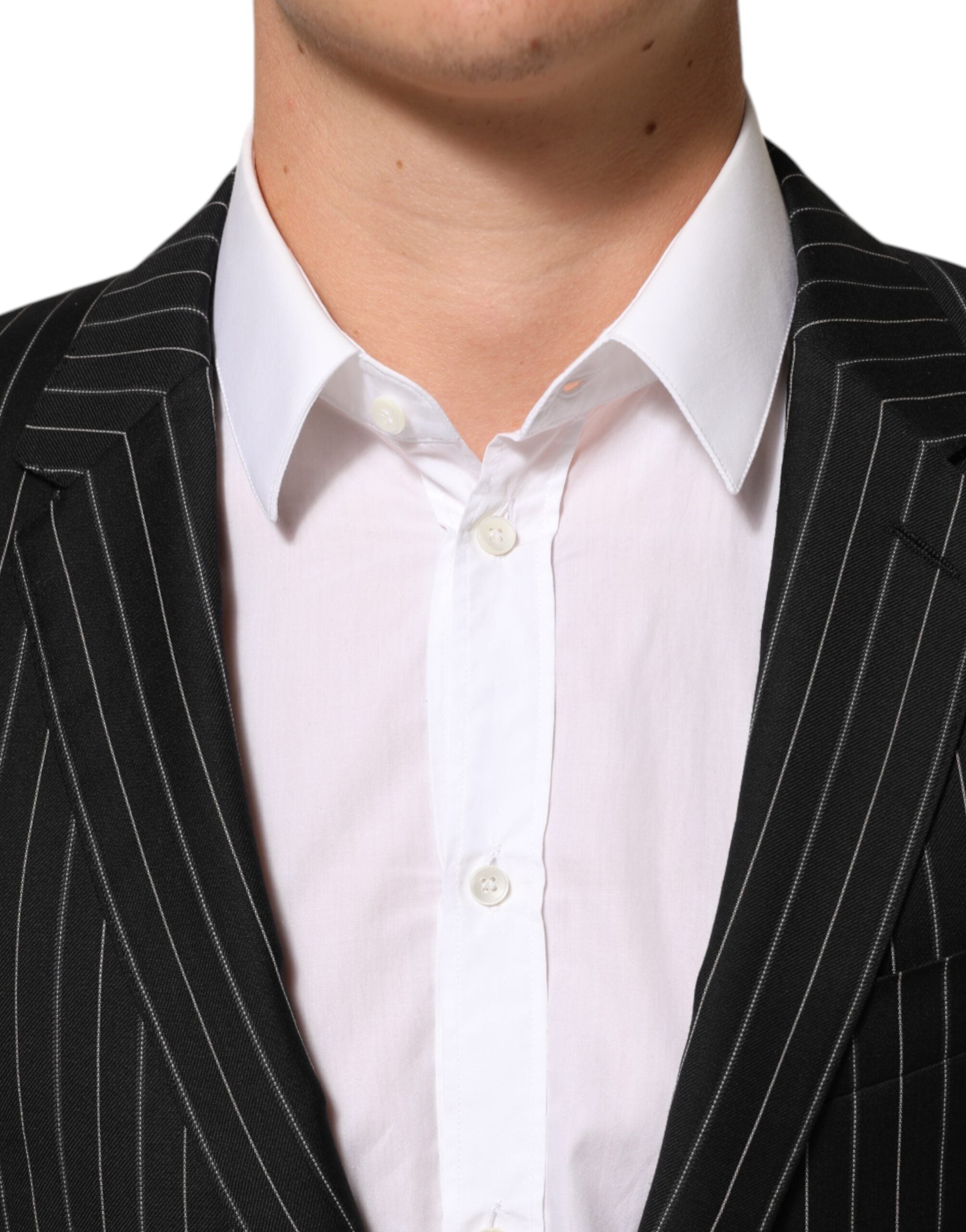 Dolce & Gabbana Zwart Gestreepte MARTINI Blazer met één knoop