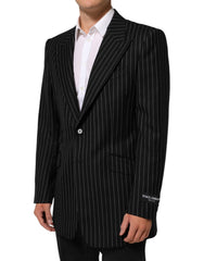 Dolce & Gabbana Zwart Gestreepte 2 Knoops Kostuumjas Blazer