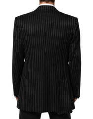 Dolce & Gabbana Zwart Gestreepte 2 Knoops Kostuumjas Blazer