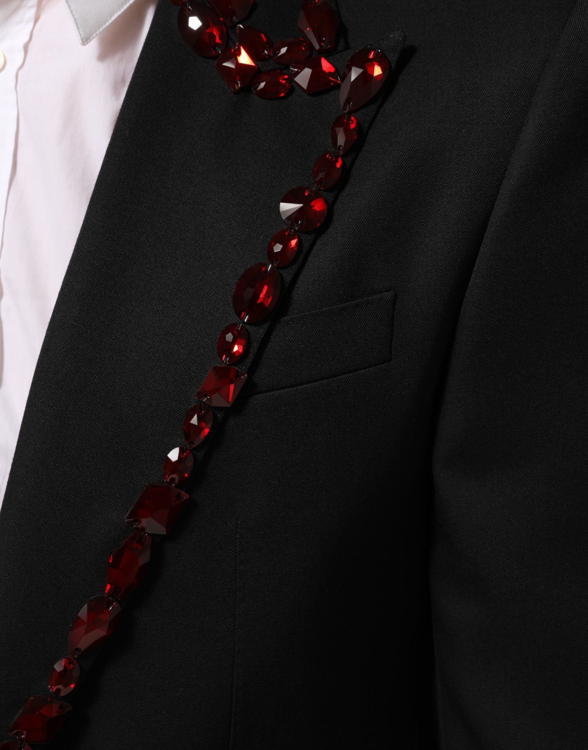 Dolce & Gabbana Schwarzer SICILIA Herrenblazer mit Kristallverzierung