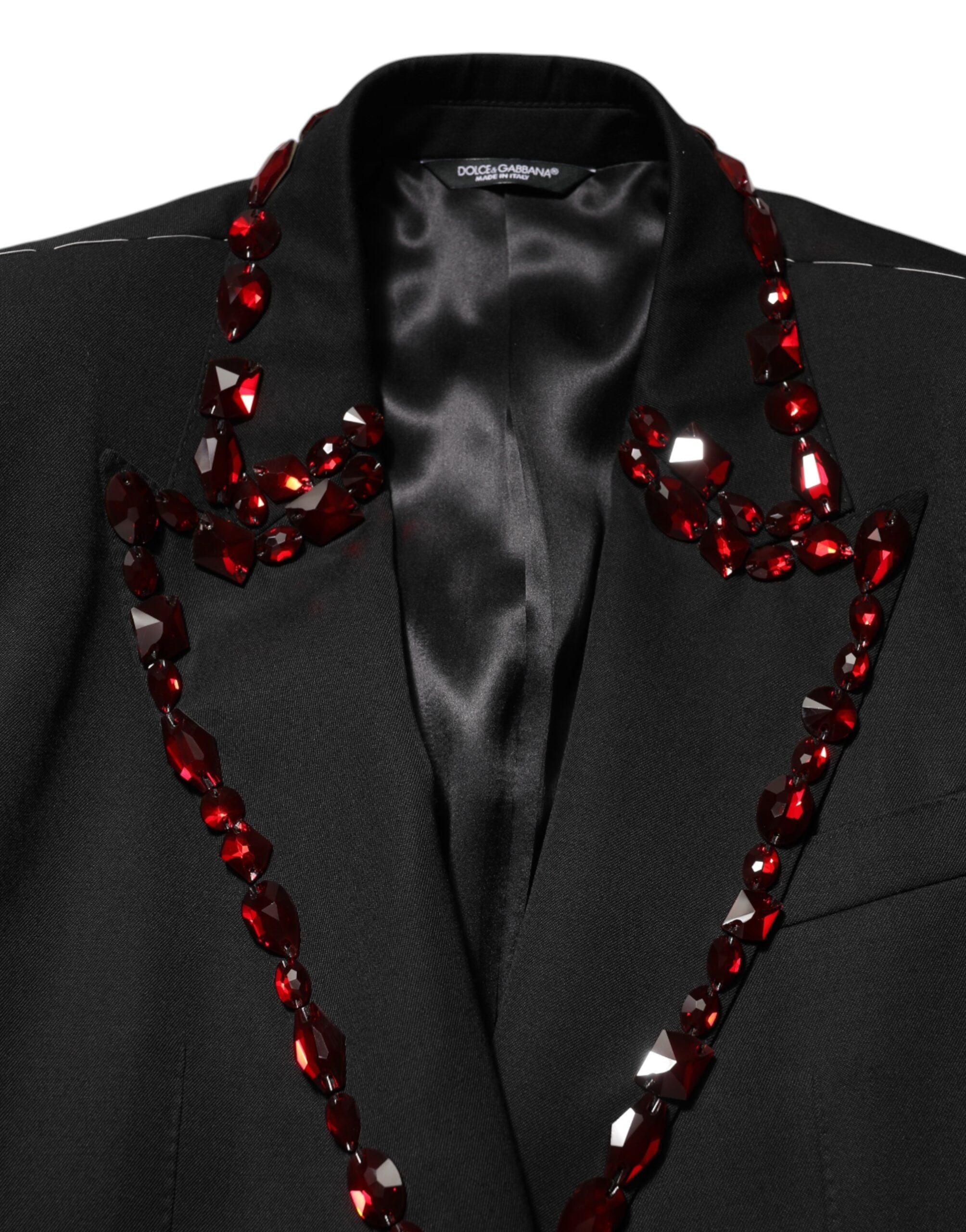 Dolce & Gabbana Schwarzer SICILIA Herrenblazer mit Kristallverzierung