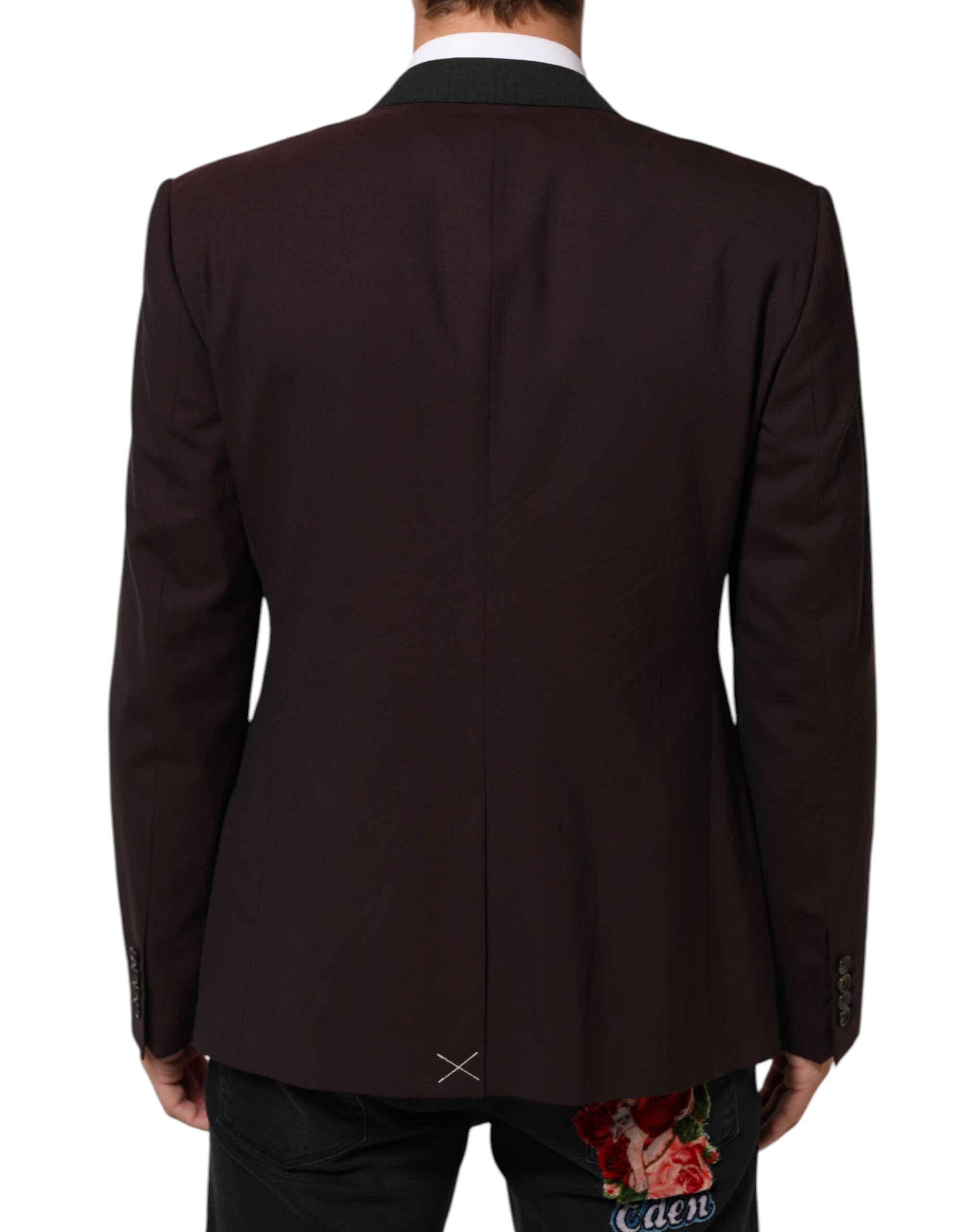 Dolce & Gabbana Bordeauxrote Woll-Sakko mit 2 Knöpfen