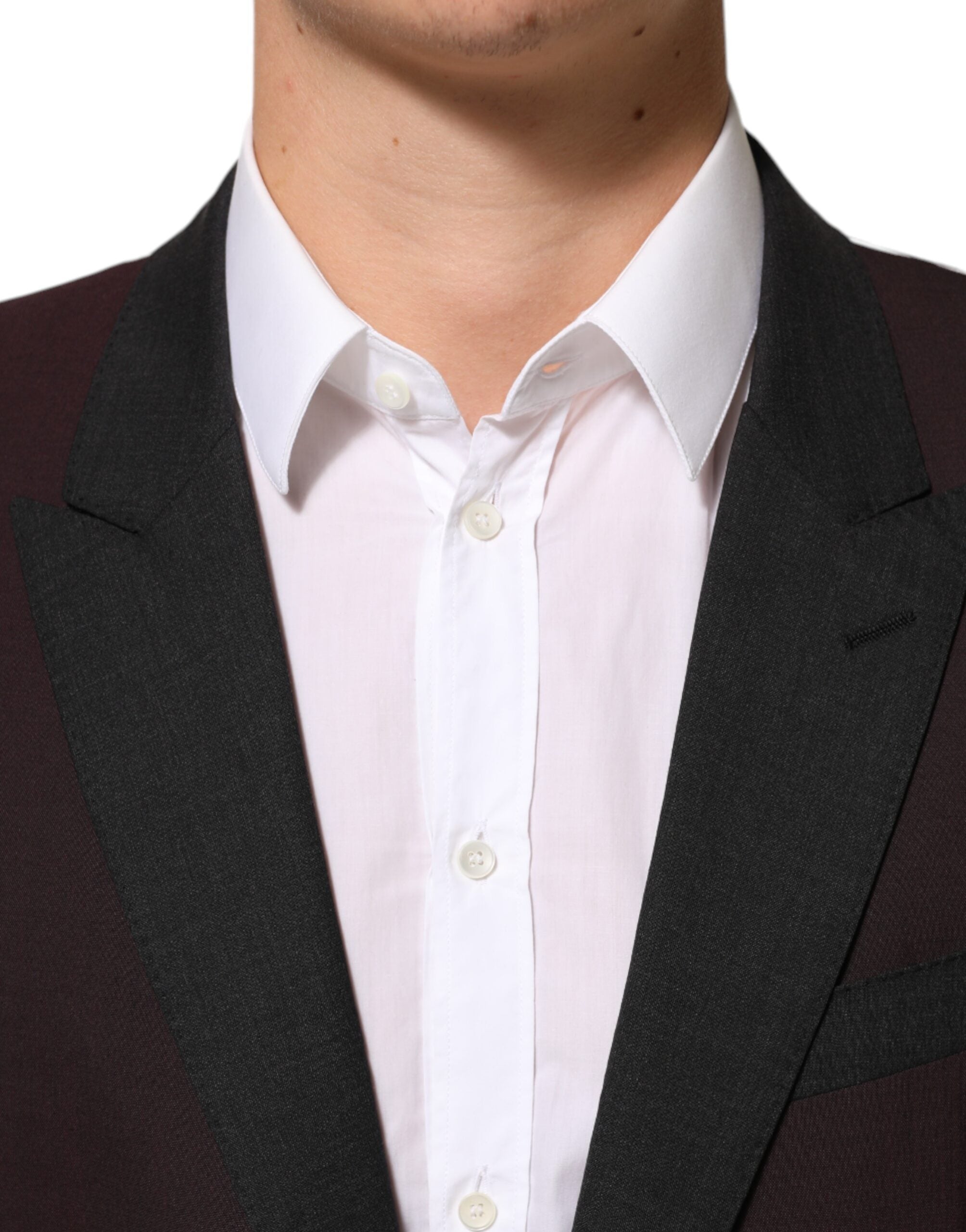 Dolce & Gabbana Bordeauxrote Woll-Sakko mit 2 Knöpfen