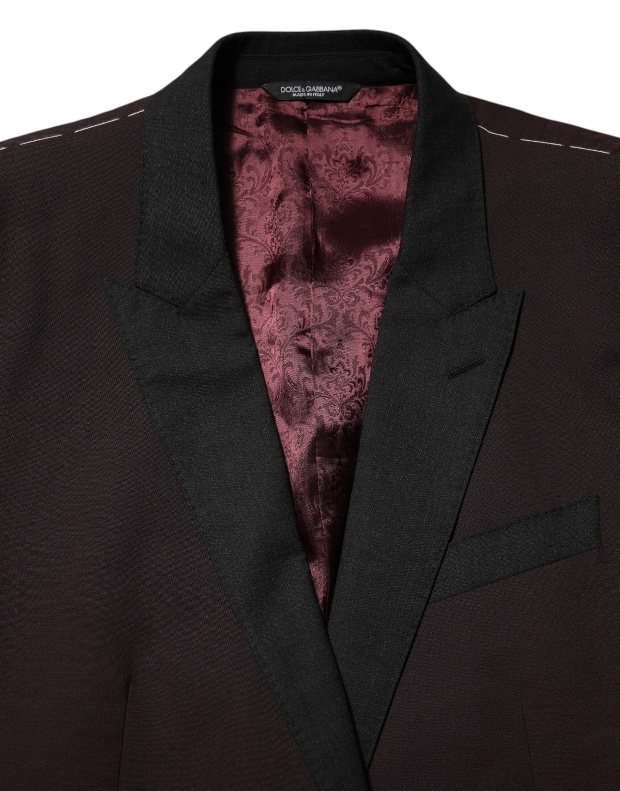 Dolce & Gabbana Bordeauxrote Woll-Sakko mit 2 Knöpfen