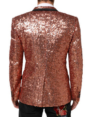 Dolce & Gabbana Roze Pailletten SICILIA Colbert voor Heren met 1 Knoop