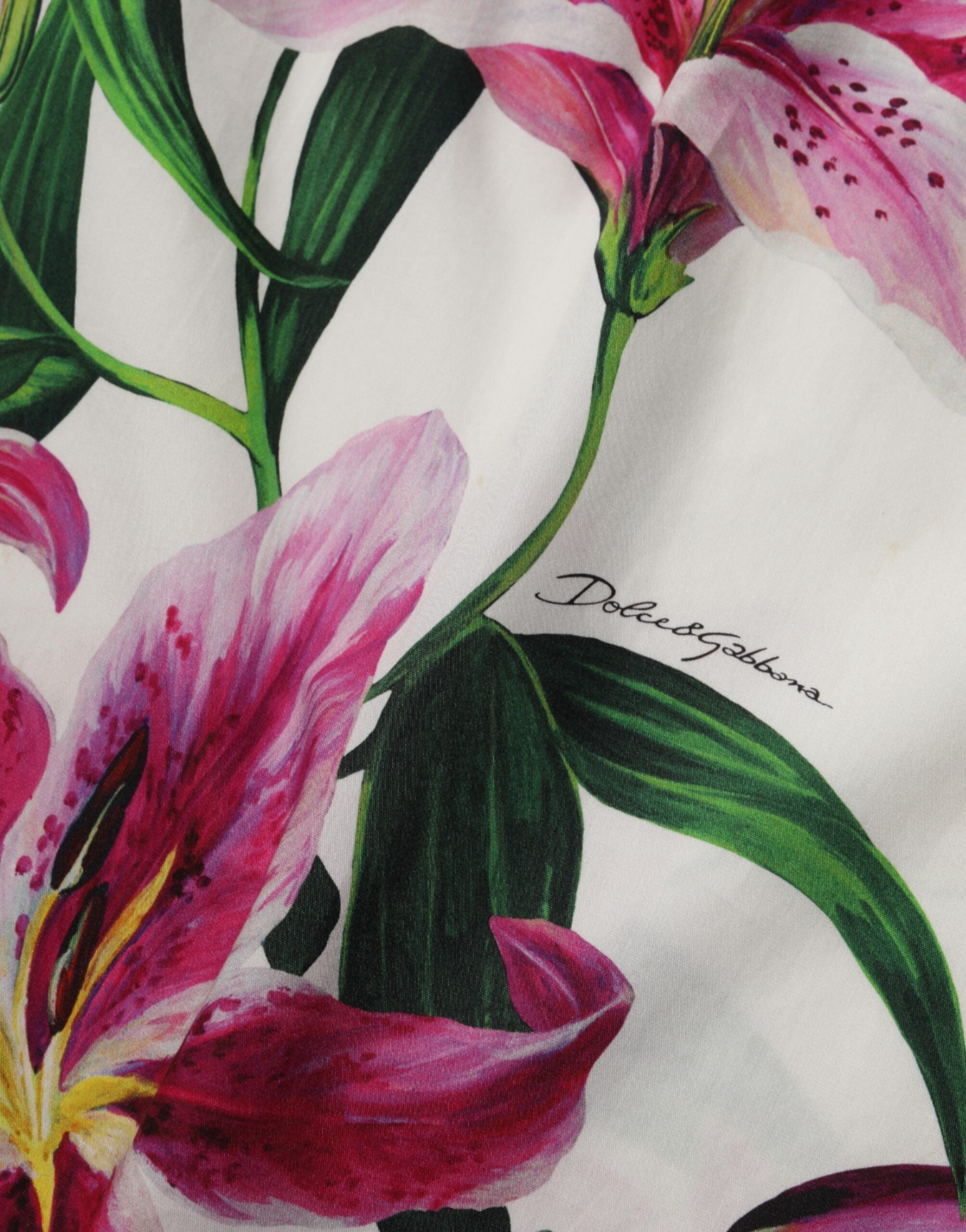 Dolce & Gabbana Weißes ärmelloses Mini-Kleid aus Baumwolle mit Blumenmuster