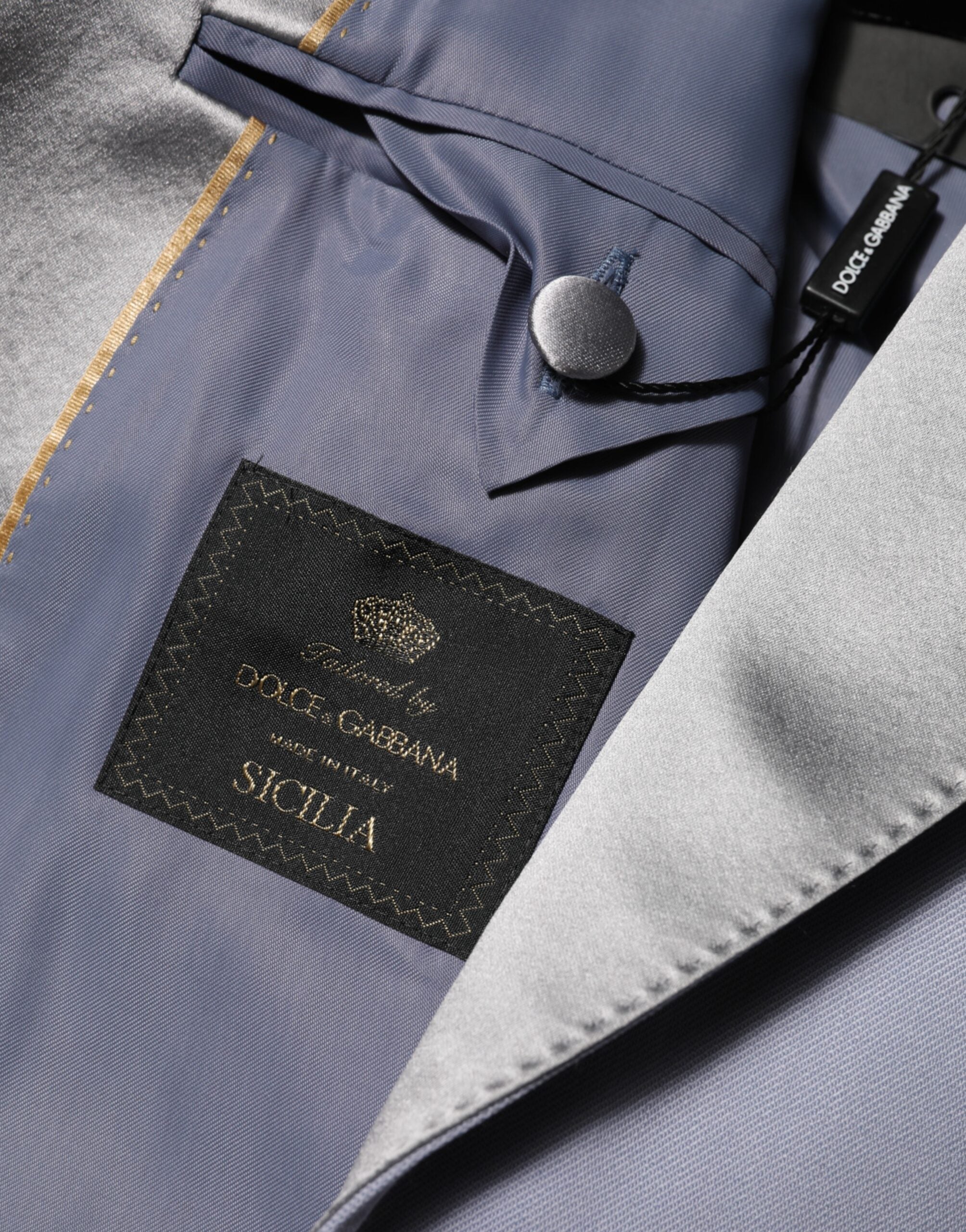 Dolce & Gabbana Grauer Herrenanzug-Blazer aus Wolle mit 2 Knöpfen, Modell SICILIA