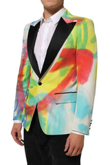 Dolce & Gabbana Multicolor Graffiti SICILIA 1-Knopf Herrenanzugsakko