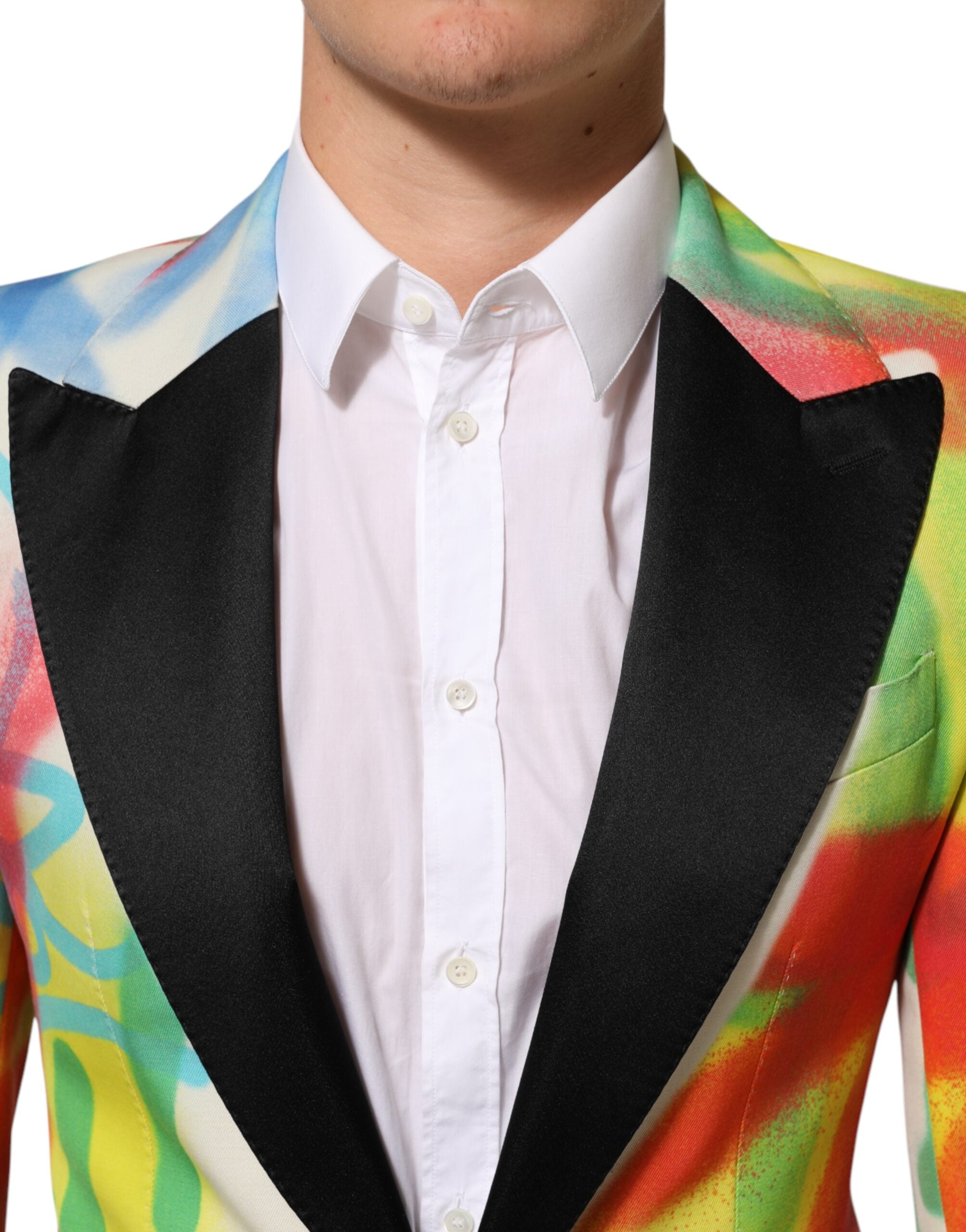 Dolce & Gabbana Multicolor Graffiti SICILIA 1-Knopf Herrenanzugsakko