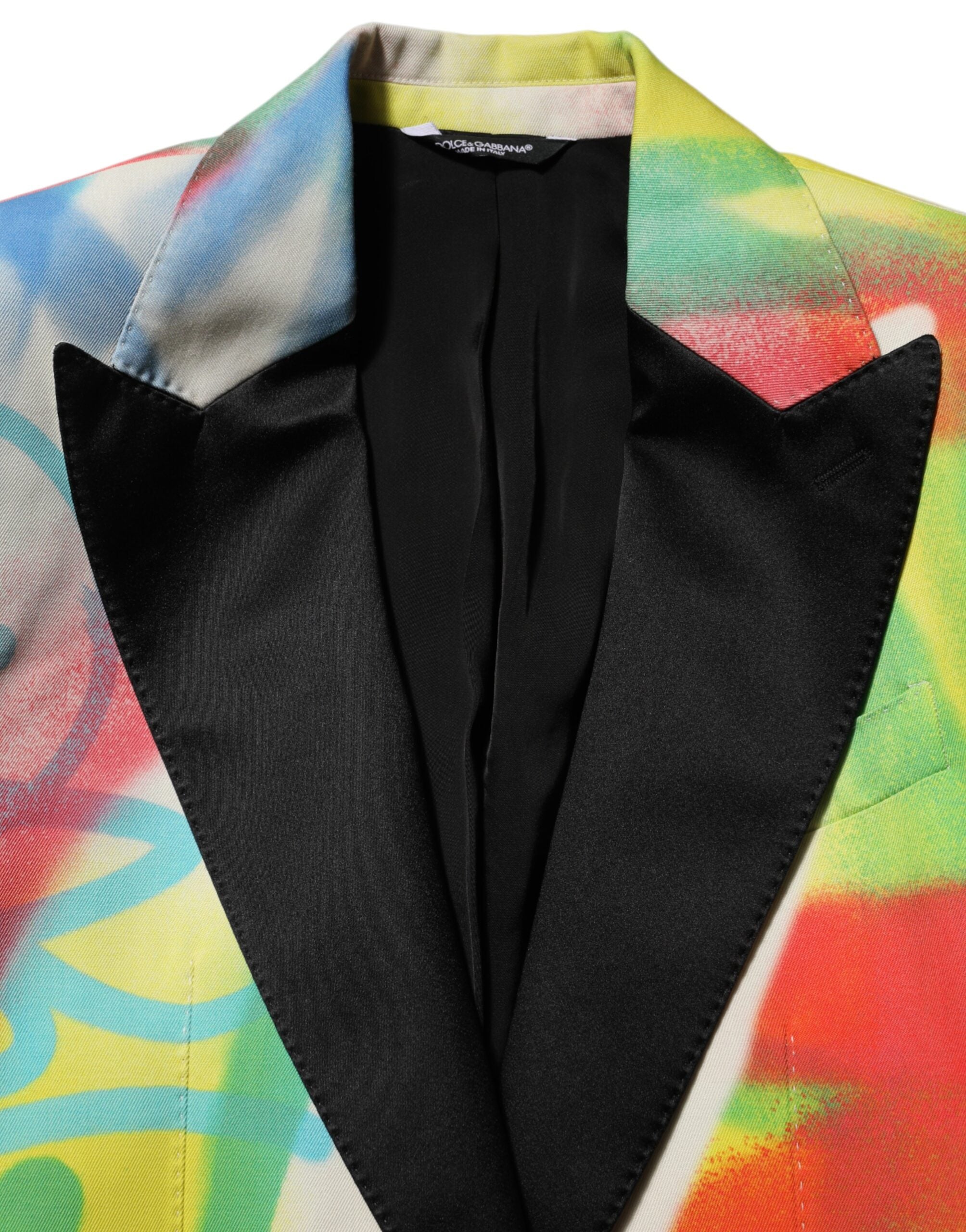 Dolce & Gabbana Multicolor Graffiti SICILIA 1-Knopf Herrenanzugsakko