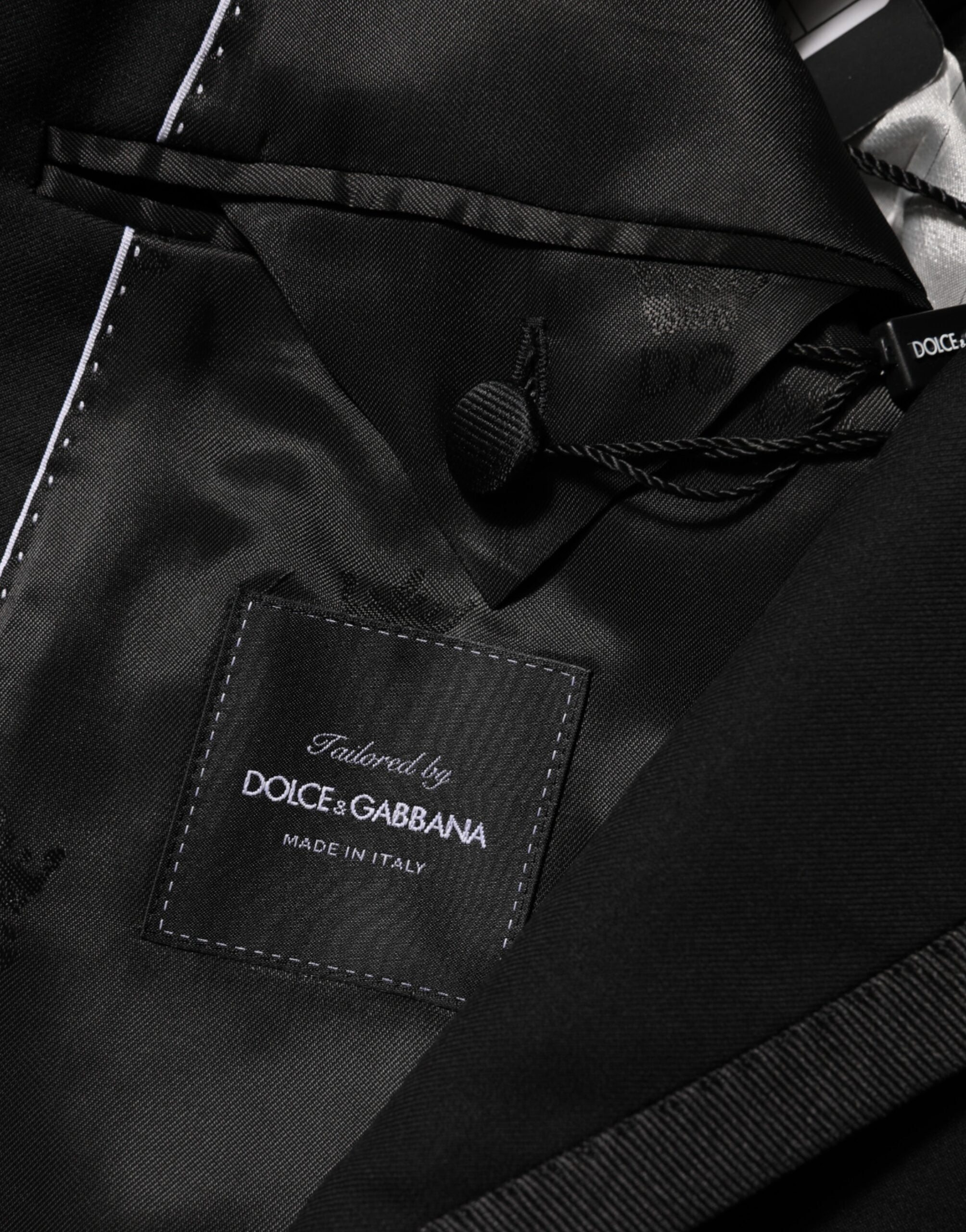 Dolce & Gabbana Schwarze Ein-Knopf-Anzugjacke aus Wolle für Herren Blazer