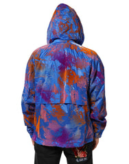 Dolce & Gabbana Blaues Tie-Dye Kapuzen-Sweatshirt-Jacke mit Logo