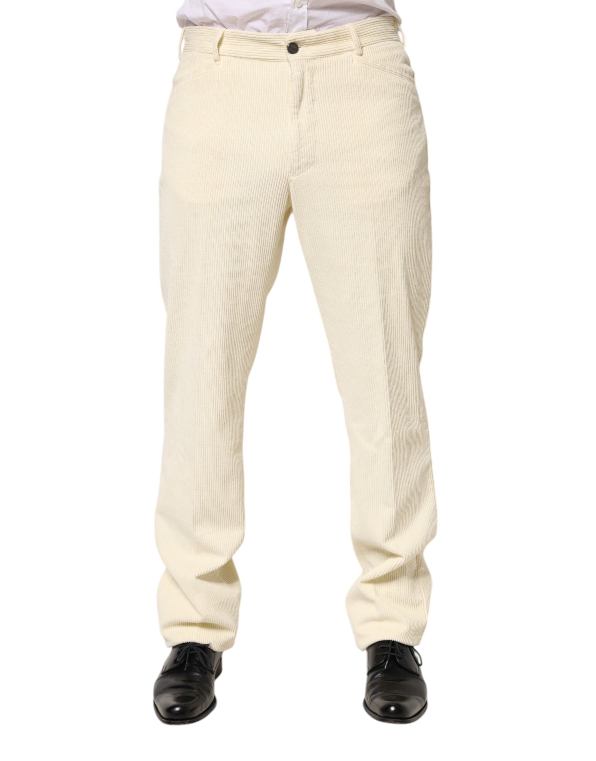 Burberry Beige Corduroy Katoenen Rechte Herenbroek