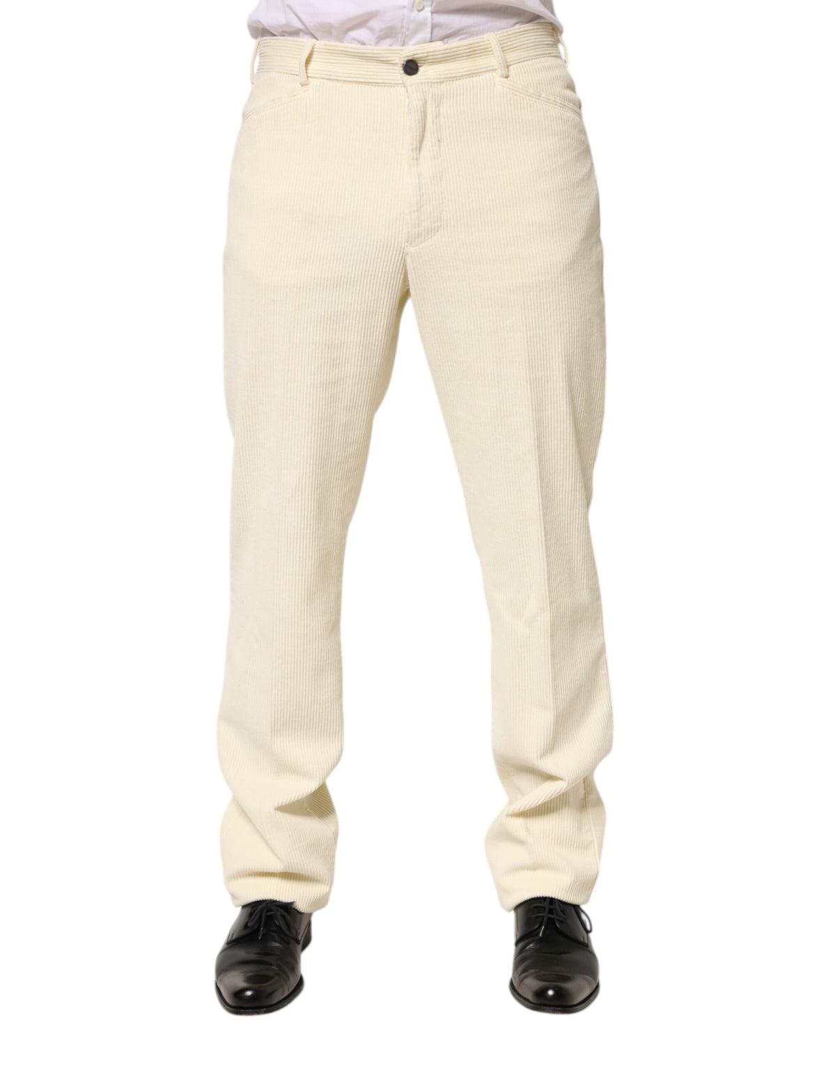 Burberry Beige Corduroy Katoenen Rechte Herenbroek