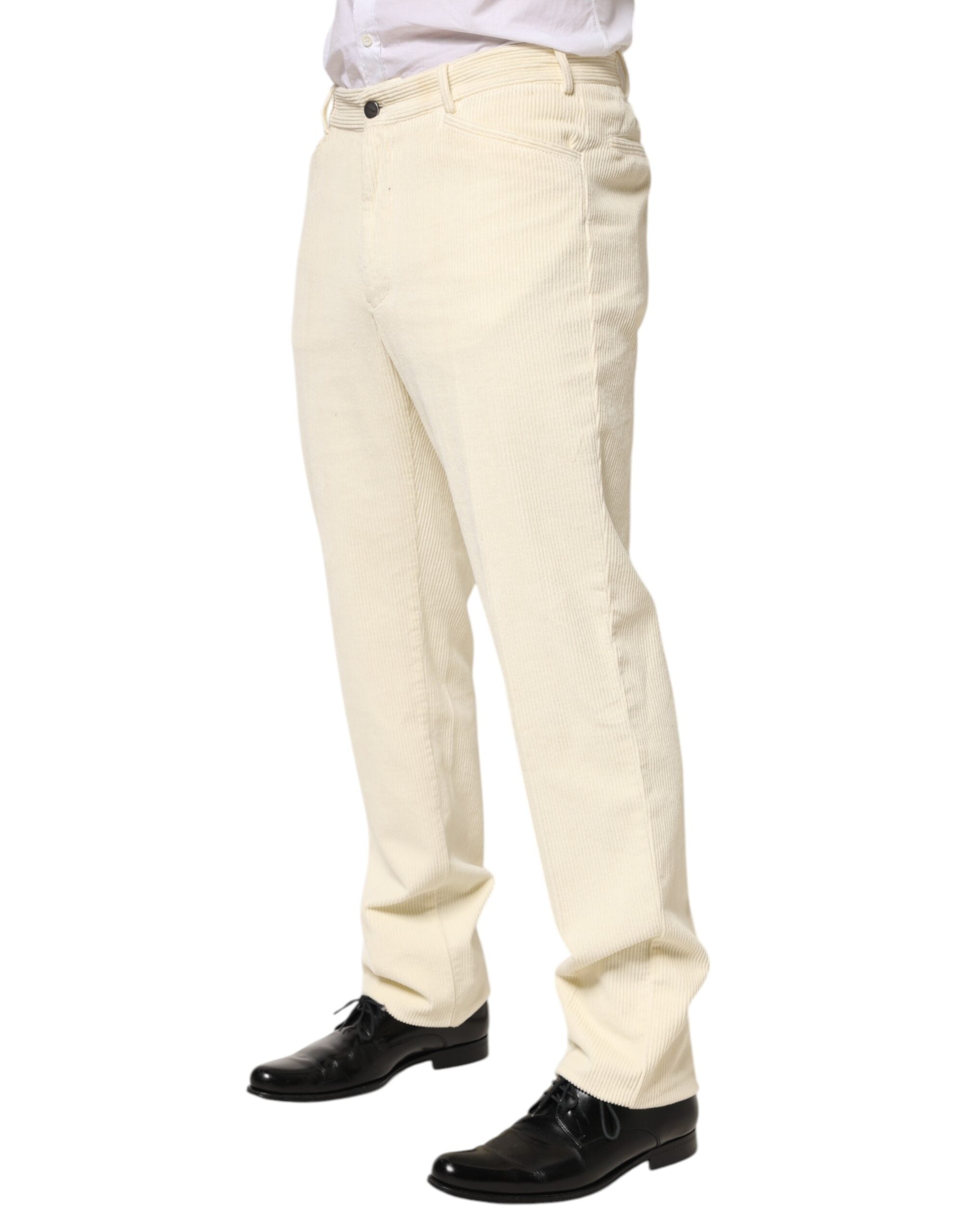 Burberry Beige Corduroy Katoenen Rechte Herenbroek