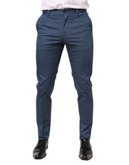 Dolce & Gabbana Blaue Baumwollhose für Herren mit mittlerer Bundhöhe