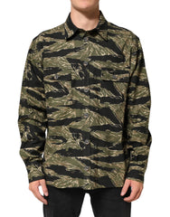 Dolce & Gabbana Leger Hemd aus mehrfarbiger Baumwolle mit Camouflage-Muster