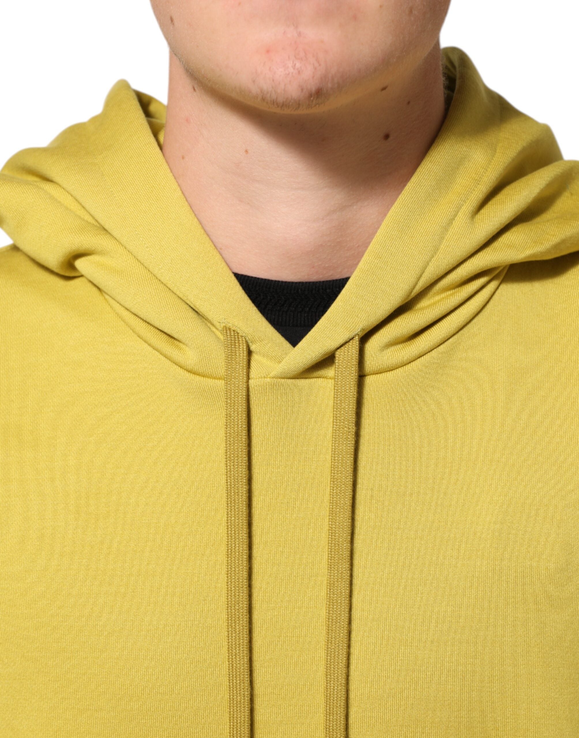 Dolce & Gabbana Gelbes Logo Baumwoll-Kapuzenpullover-Sweatshirt