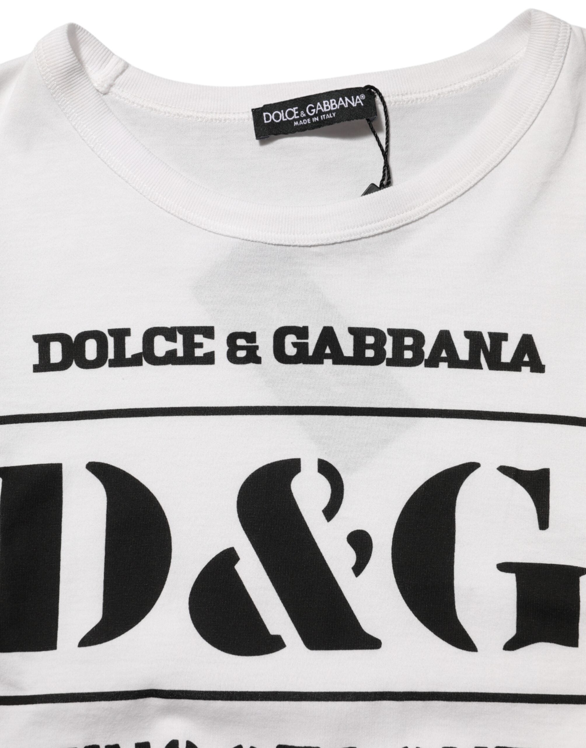 Dolce & Gabbana Weißes Logo Camouflage Rundhals-Herren-T-Shirt