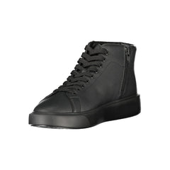 Blauer Black Leather Men Sneaker