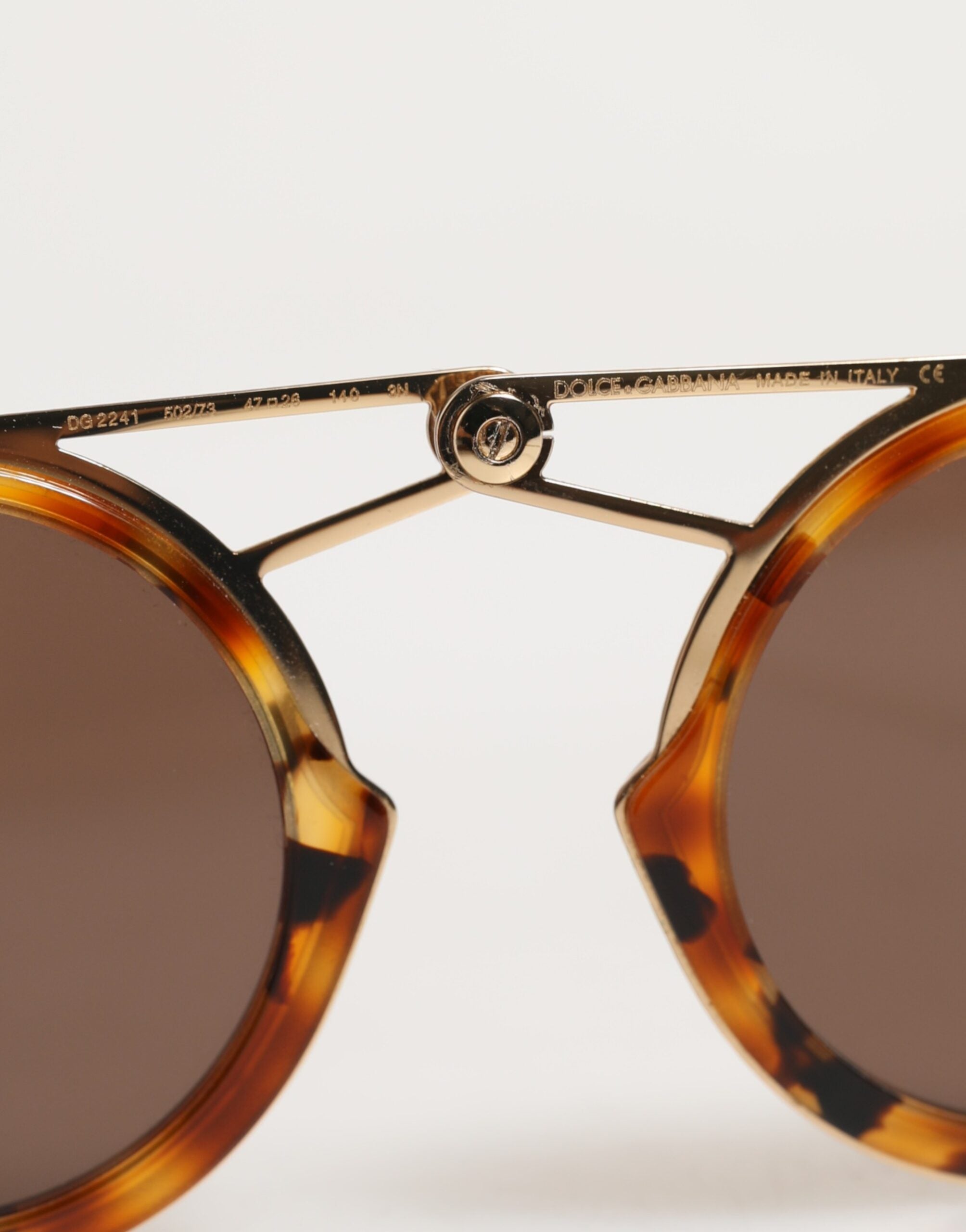 Dolce & Gabbana Gold Havana Fassung DG Fatto A Mano Sonnenbrille