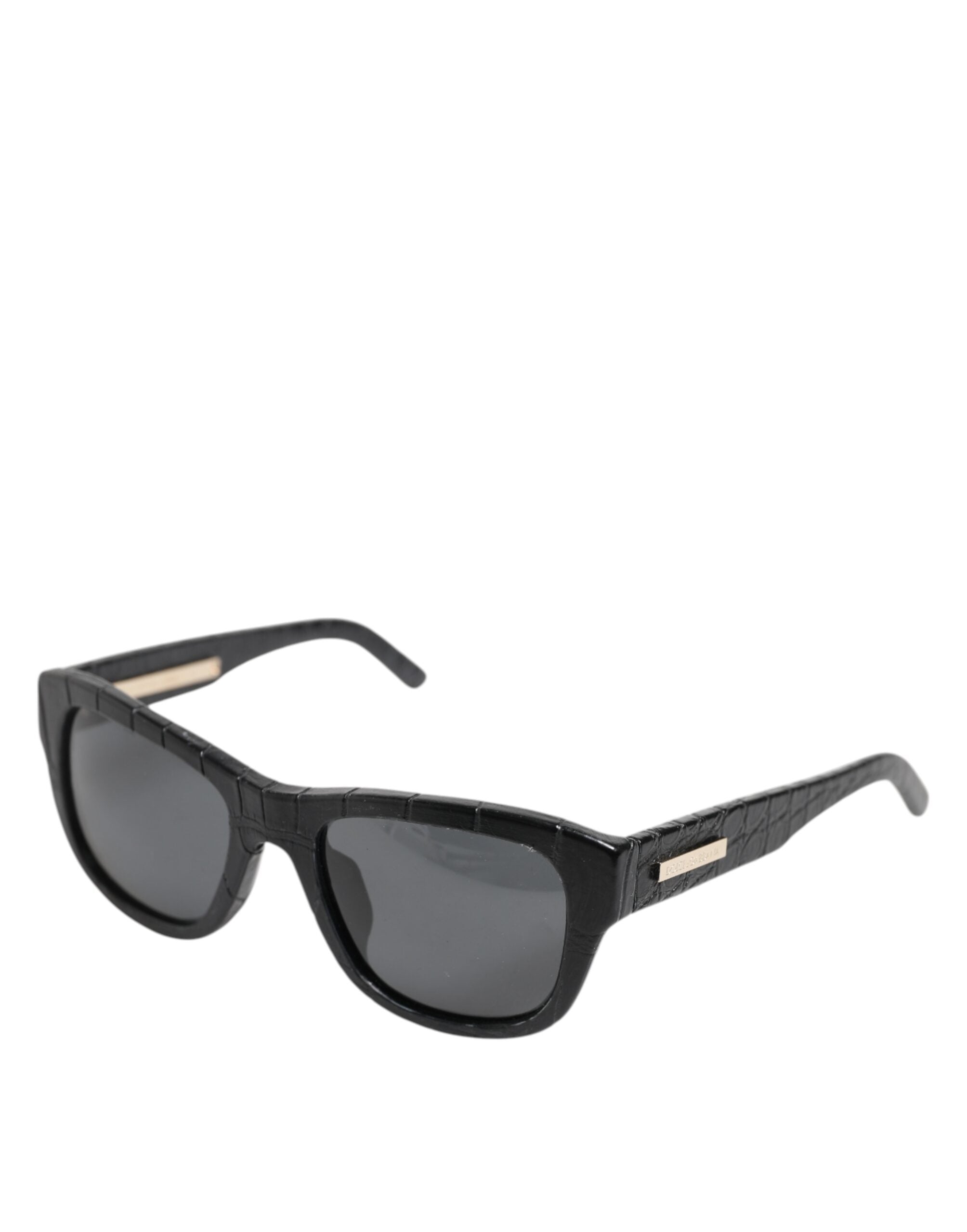 Dolce & Gabbana DG4177 Sonnenbrille mit schwarzem Lederrahmen und getönten Gläsern