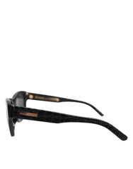 Dolce & Gabbana DG4177 Sonnenbrille mit schwarzem Lederrahmen und getönten Gläsern