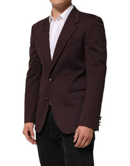 Dolce & Gabbana Bordeaux Katoenen Colbert Blazer met 2 Knoppen