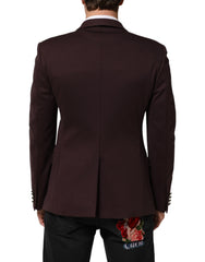 Dolce & Gabbana Bordeaux Katoenen Colbert Blazer met 2 Knoppen